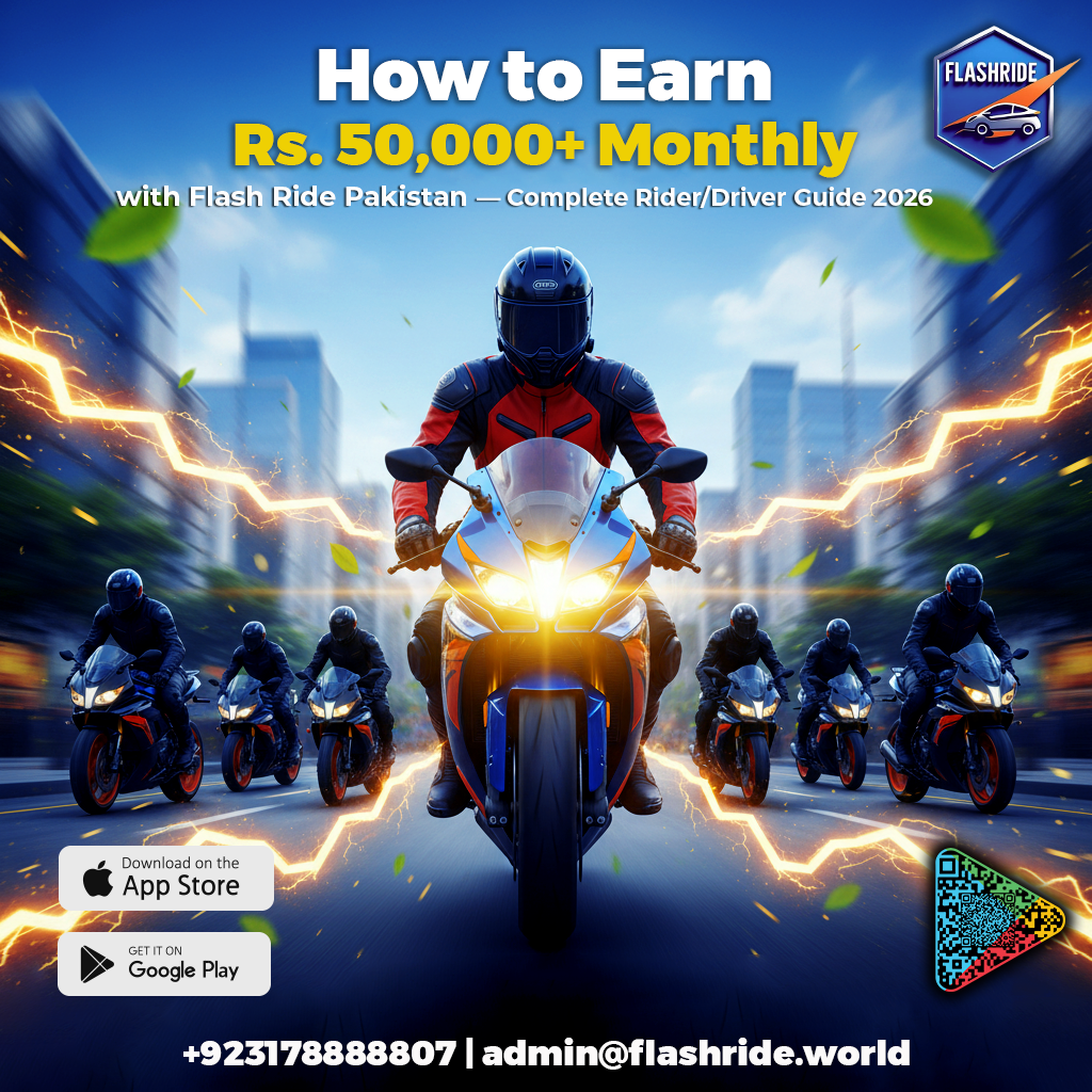 How to Earn Rs. 50,000+ Monthly with Flash Ride Pakistan — Complete Rider/Driver Guide 2026!